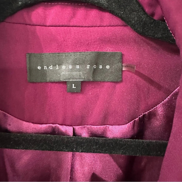 Endless Rose Single Breasted Blazer Maroon Blazer Size Large - Picture 5 of 5